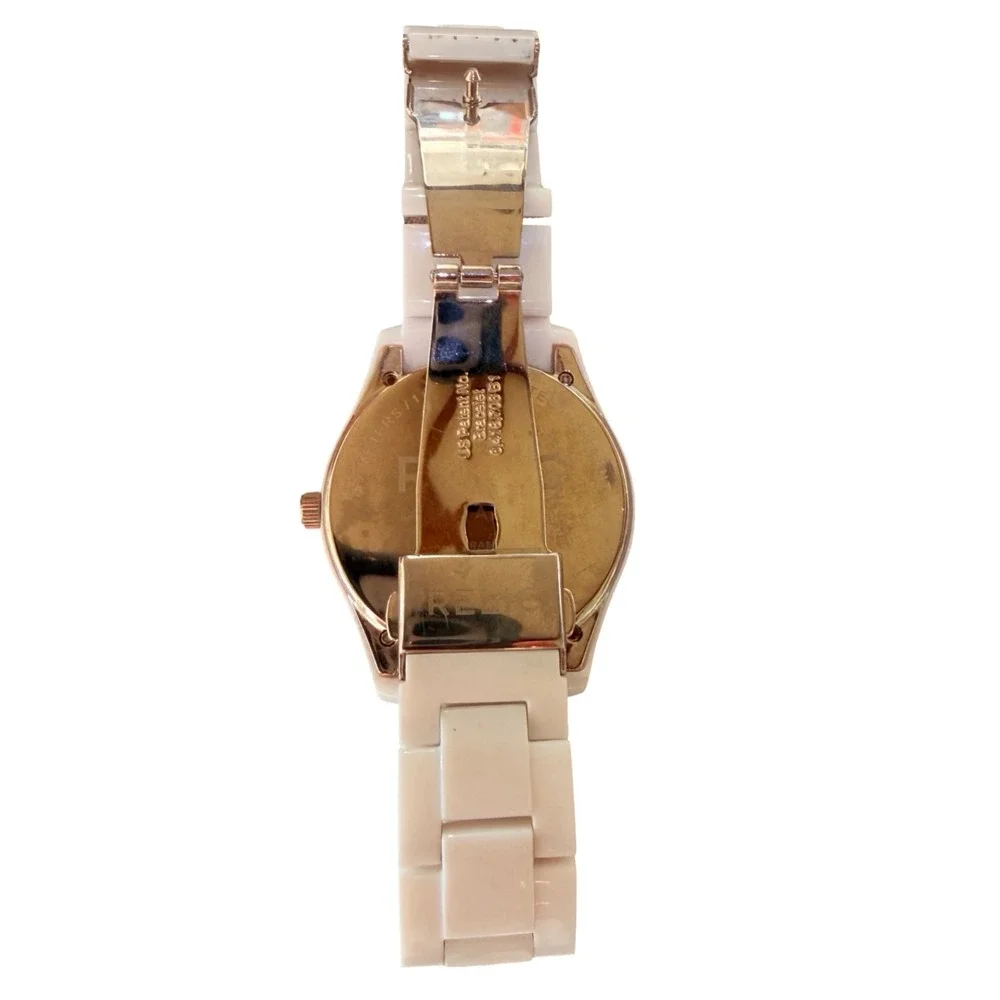 Relic ZR15551 White Ceramic Crystal Bezel Multifunction Women's Watch Works